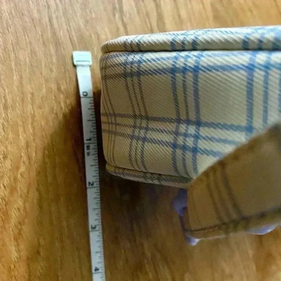 shoulder Bag blue and white plaid plastic chain 9x4x2 inches Y2K like new - Picture 6 of 8